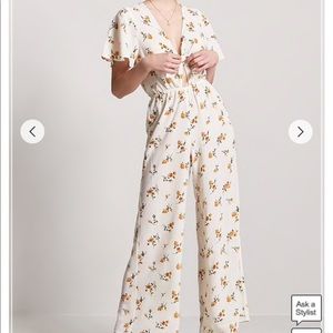 White floral jumpsuit